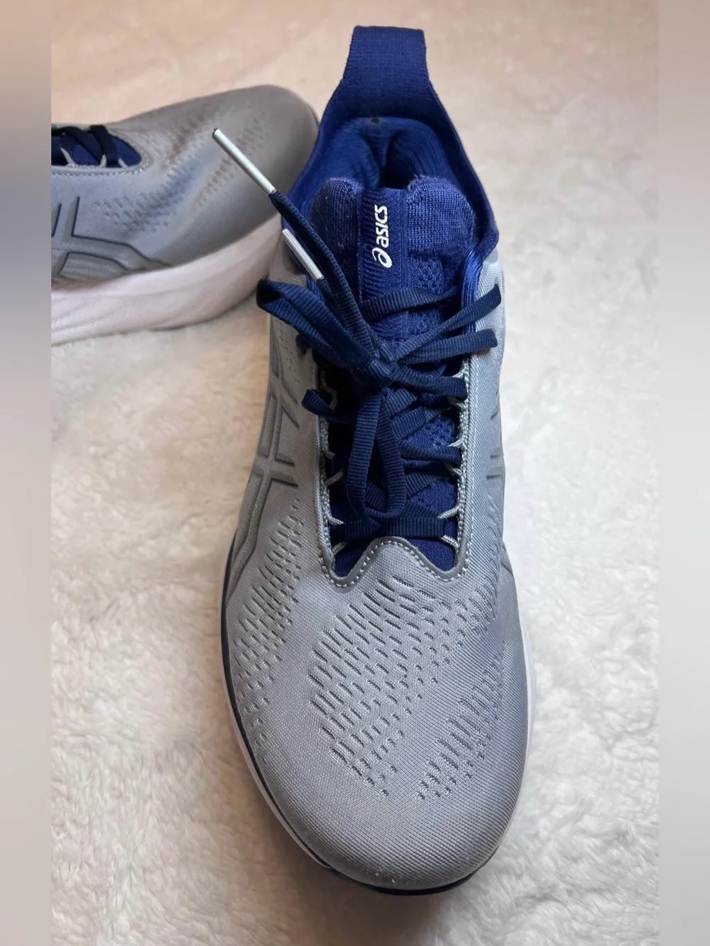 ASICS Men’s Running Shoes - Light Gray & Navy Blue